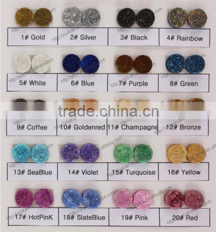 GC1178 Wholesale Red Round Druzy Cabochons