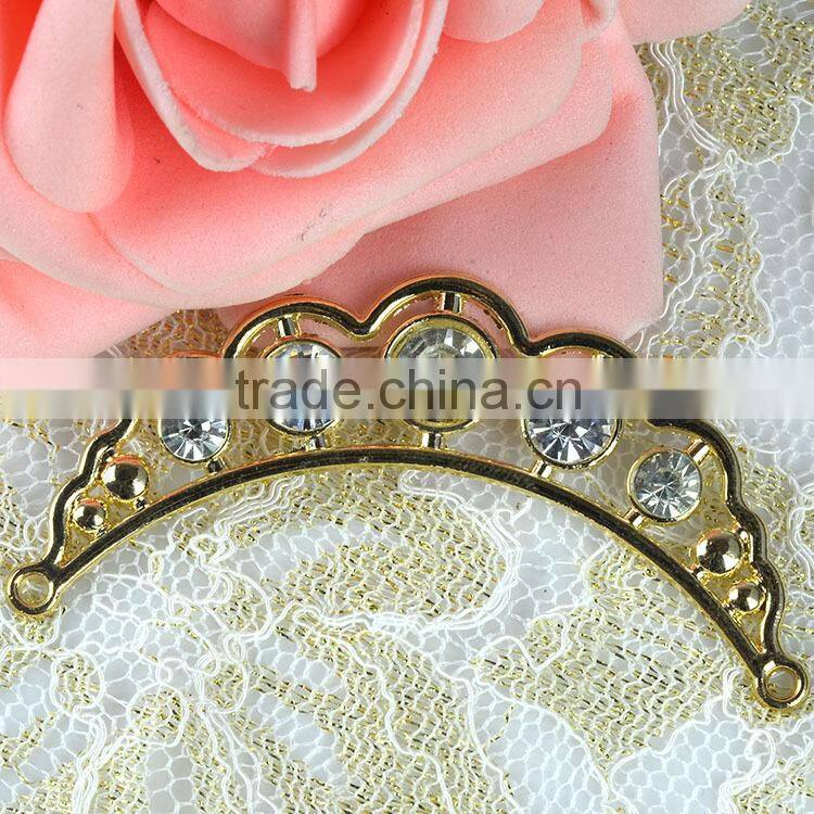 2015 fashion bag buckle, crystal rhinestone ribbon buckle for Decoration