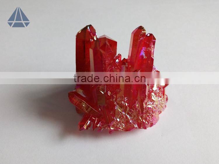 Wholesale rock ruby aura quartz crystal cluster healing stones