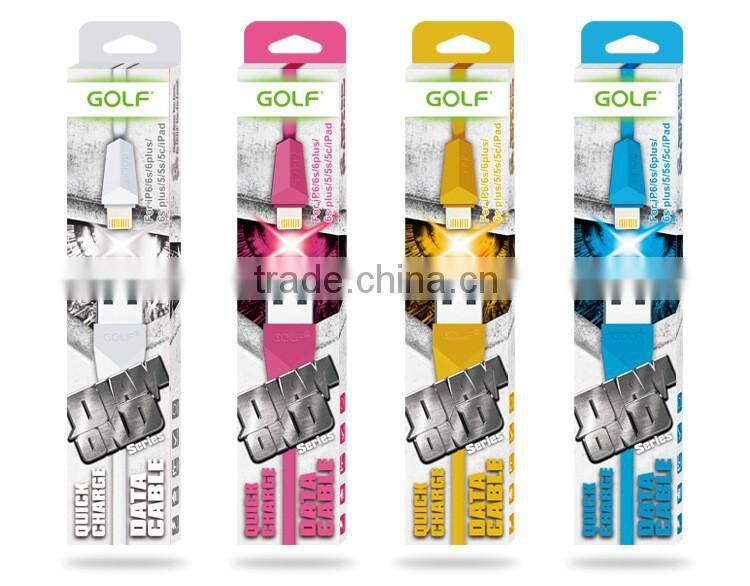 GOLF Original Diamond Series1.5A 1M Quick Charge And Data Cable For iphone 6
