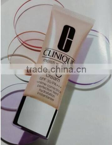 plastic packaging oval cosmetic make up bb cream tube silvery cap