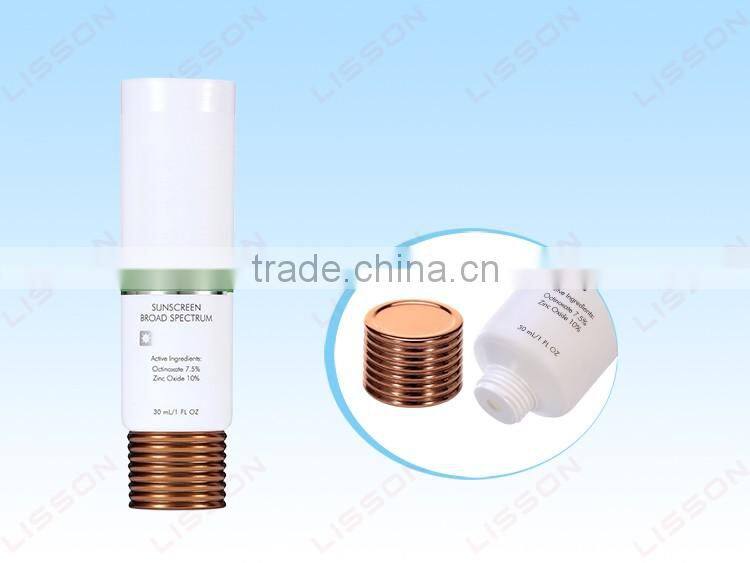 25ml to 70ml Cosmetic PE Tube with Eletrified Aluminum Cap for Sun Screen Cream