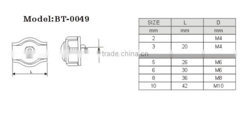 Simplex wire rope clip zinc plated factory price