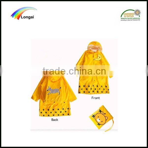 2016 Fashion high quality children raincoat wholesalers with packing bag