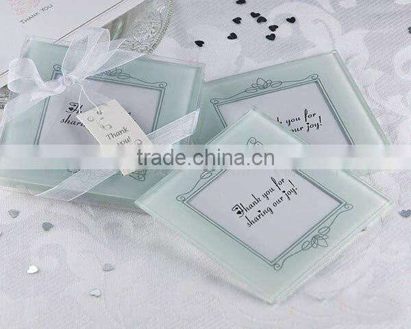 Wedding favors glass coaster