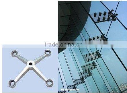 Spider glass curtain wall with strong supporting