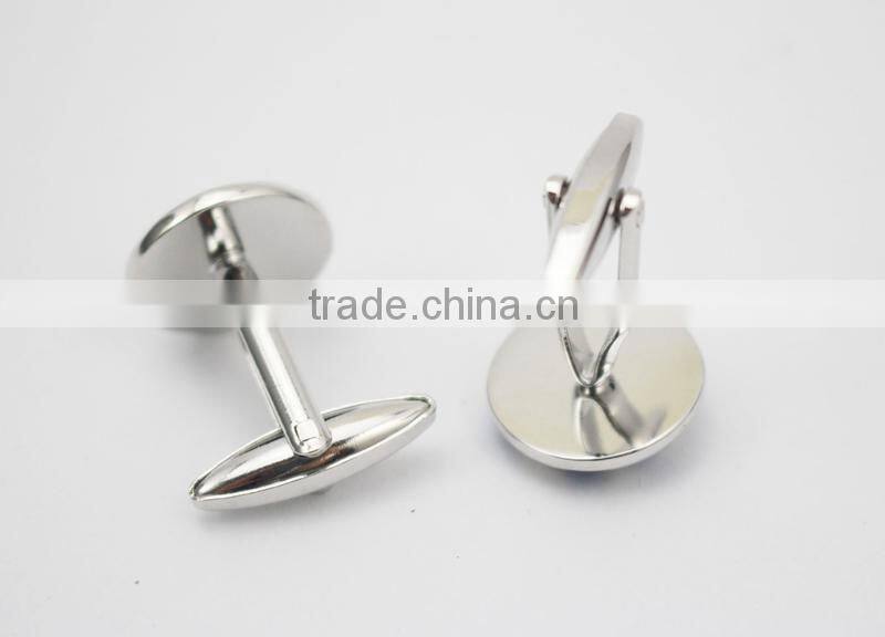 Trendy Christmas gift cufflink set mens round blue cuff buttons