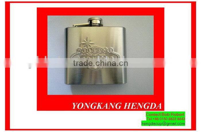 Discount promotional steel painting spider cheap hip flask