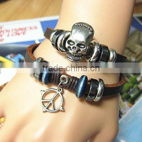 New arrival top design leather pirate bracelets
