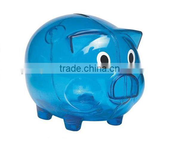 Creative transparent plastic Money saving box /lovely pig coin bank