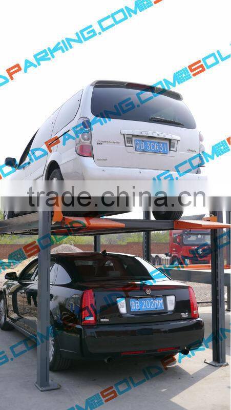 2 level Tier Protected Side Beam Design Anti-Fall Locks Easy Relocation Homemade Hydraulic car lift