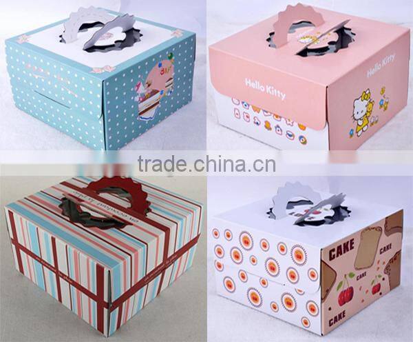 wedding paper cake box with handle,food packaging box,cupcake box