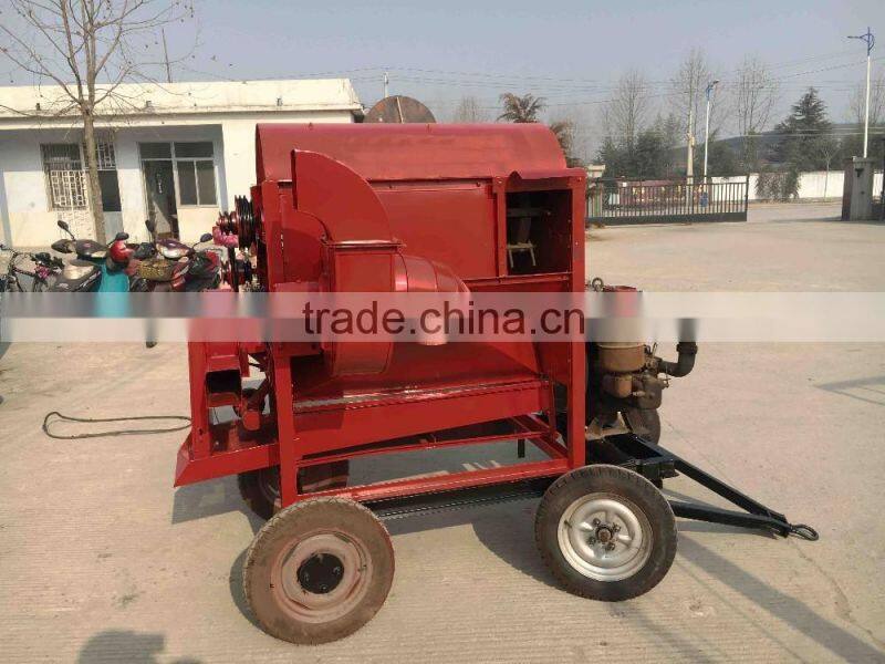 Wheat barely thresher machine with diesel engine drive