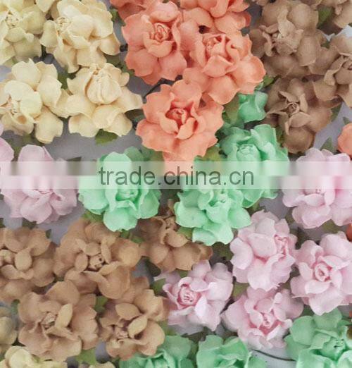4 Colors, Small Handmade Mulberry Paper Flower, Wedding Party, Scrap-booking Crafts, Wholesale R19