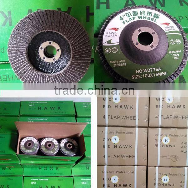 Fiberglass/plastic backing zirconia oxide abrasive flap wheel