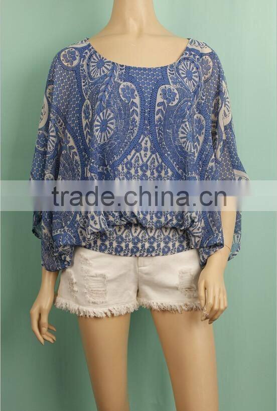 2016 S/S light fabric big sleeve blouse extra large ladies blouse ladies shift blouse