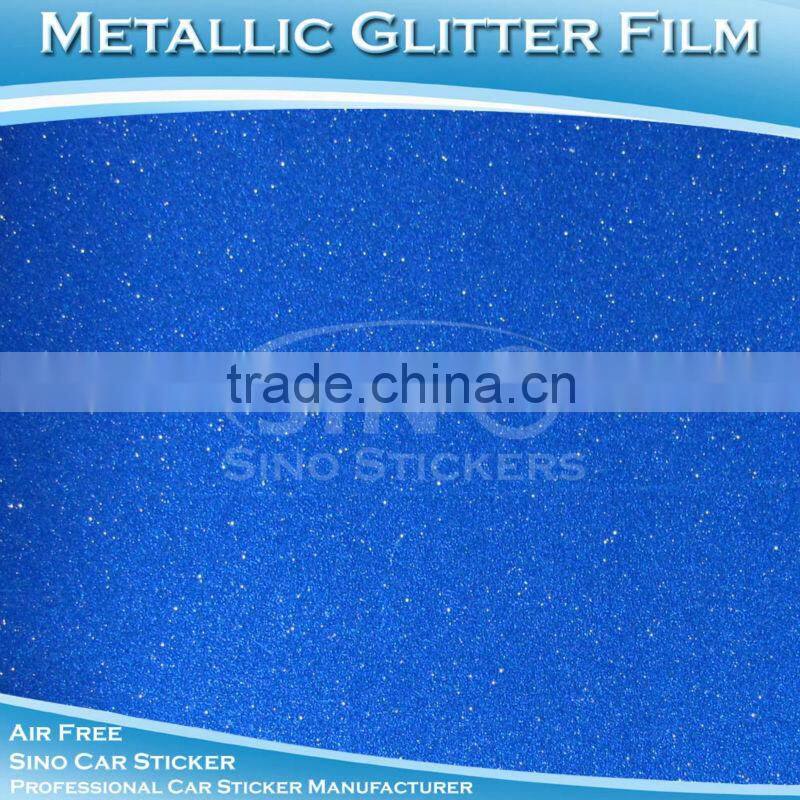 SINO 5FTx65FT Air FREE Top Quality Metallic Brush Blue Auto Vinyl Sticker