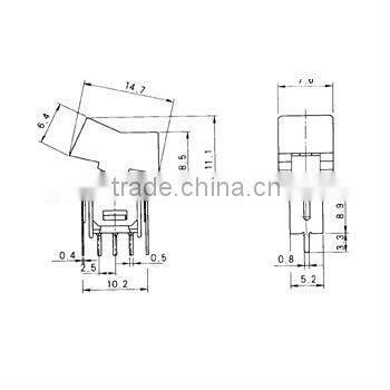 Sub mini twin rocker switch
