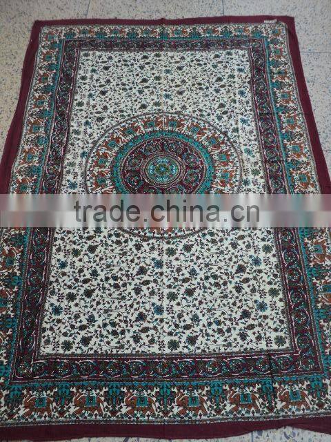 mix round mandala printed tapestry