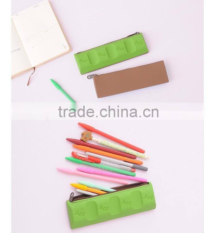 Hot Sales Fashion Chocolate Silicone Rubber Pencil Case