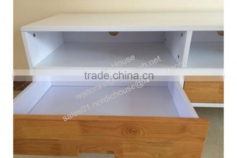 Best sell!! Scandinavian style, white paint carcass, oak drawer front, Swedish design TV stand