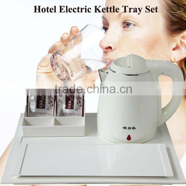 Doubel welcome kettle and melamine sachet holder tray hotel products