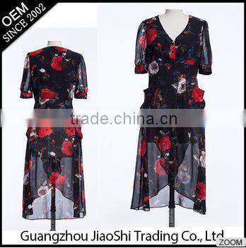 New fashion style O-neck sexy tight blue color bodycon midi pattern lady dress for party