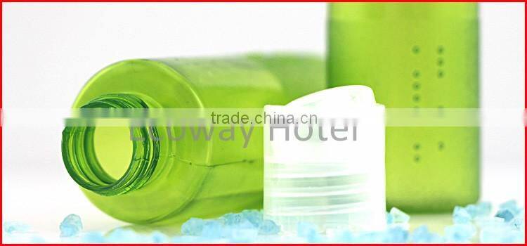 plastic cosmetic bottles clear green transparent pvc hotel shampoo bottle