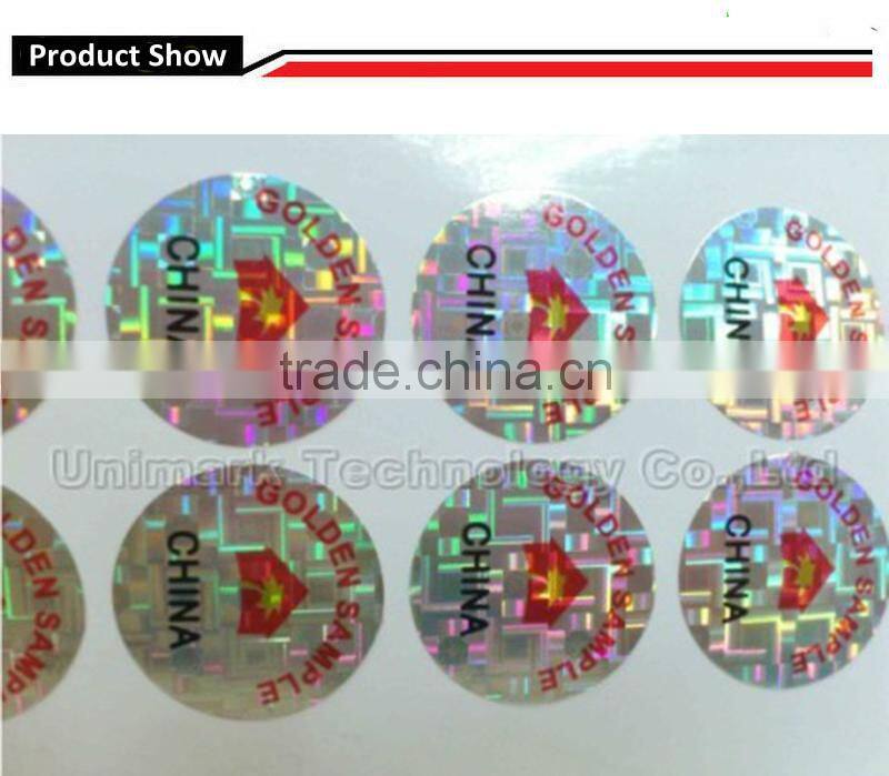 Holographic Destrucitlbe Vinyl label destructible hologram sticker