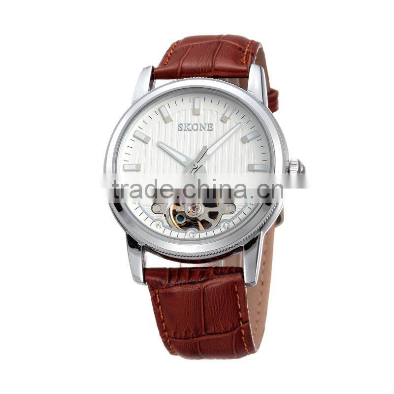 Best Design Fashion Genuine Leather Automatic Mechanical Japan Movt Quartz Watch
