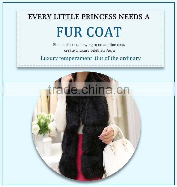 Ladies European fashion faux fur sleeveless waistcoat