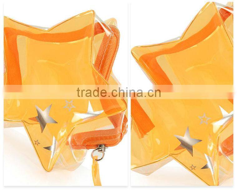 Clear PVC Cosmetic Star Wallet Bag