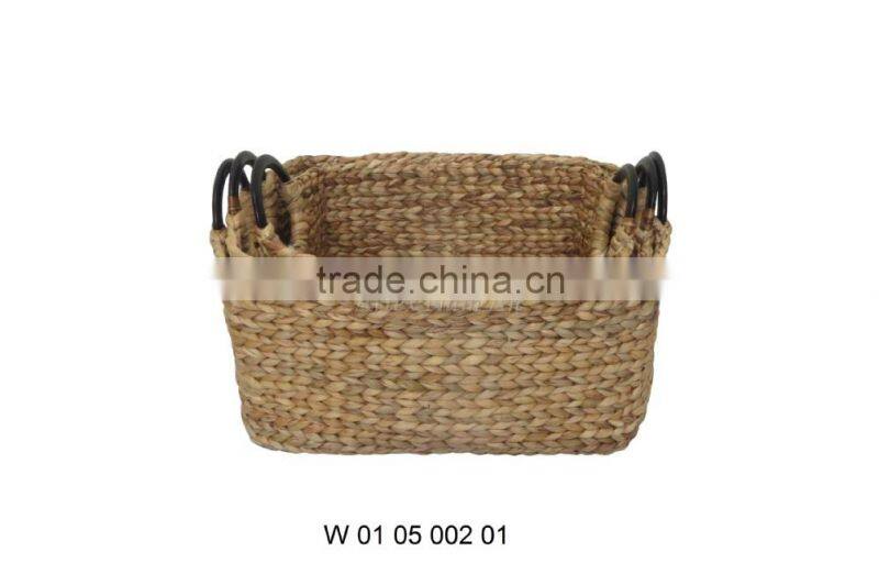 Water Hyacinth Storage Baskets with 2 Handles / Storage Bin
