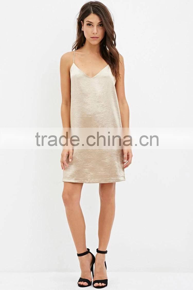 2016 Casual Contemporary Metallic Cami Shift Dress For leisurely Life Women