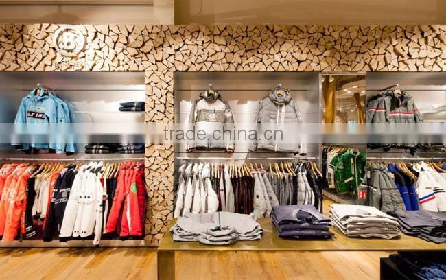 ME03 2016 Unique wood clothing display clothes display rack in store design for garments