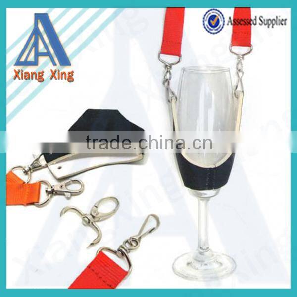 Novelty Green Exibitional product cheap PVC wine glass lanyard created your owner brand