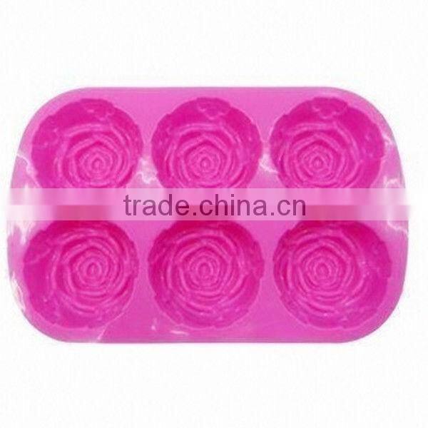 Hot Sale Customed Logo and Design Silicone Rose Cake Mold