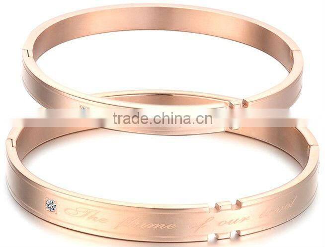 2013 Lover Charm Bangles Rose Gold Square Bangles With Big Women Bracelet Girl Bangles