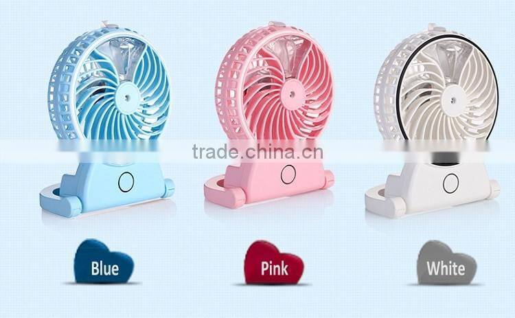 The new mini USB charging beauty spray fan humidification mini fan portable hand held air conditioner fan
