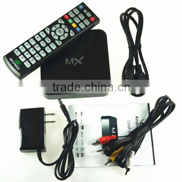 Shenzhen original Android4.2 dual Amlogic 8726 hd 1080p 4k Kodi XBMC MX android smart tv receiver box with biss and cccam