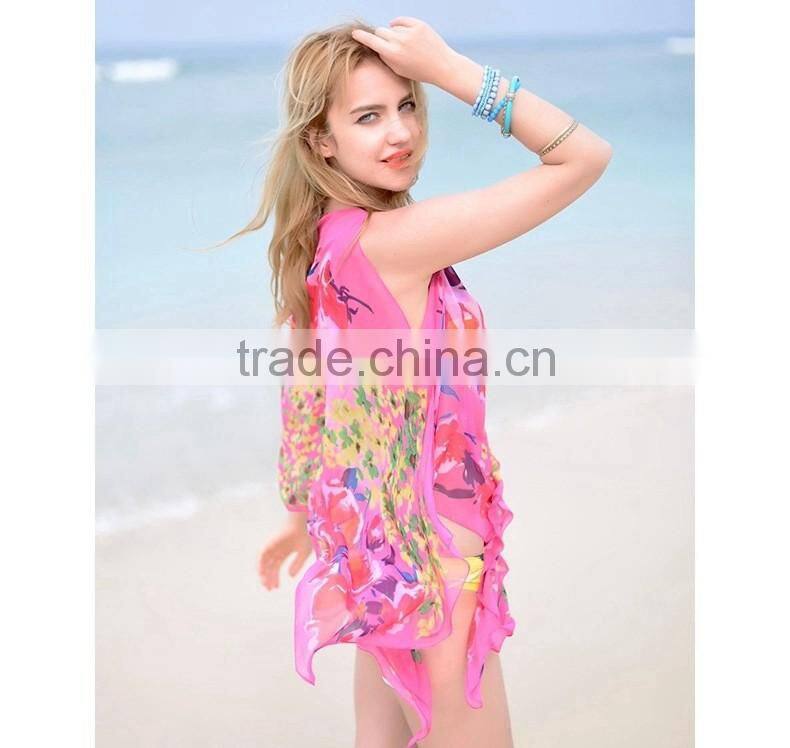 Beach Coverup Women's bikini Sarong with flower print