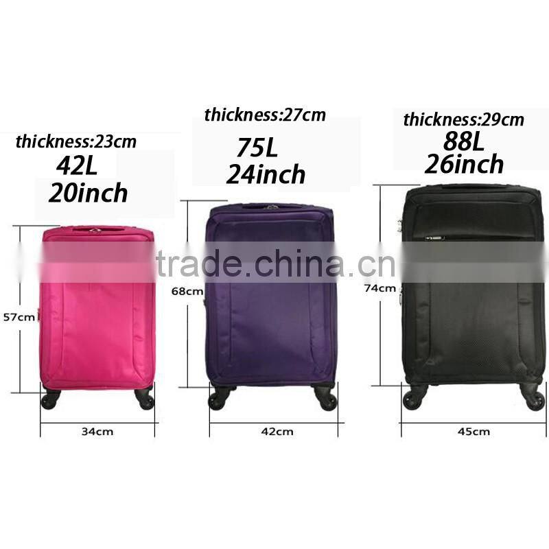 Cheap Fancy Oxford Soft Luggage Trolley Bag With Expandable Layer