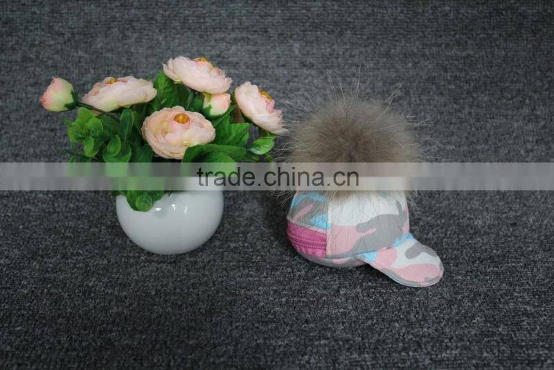 fur pom pom keyrings / cute handbag for girls / hot sale small fur purse