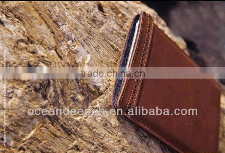 Eco felt bags for ipad mini wool bag leather case