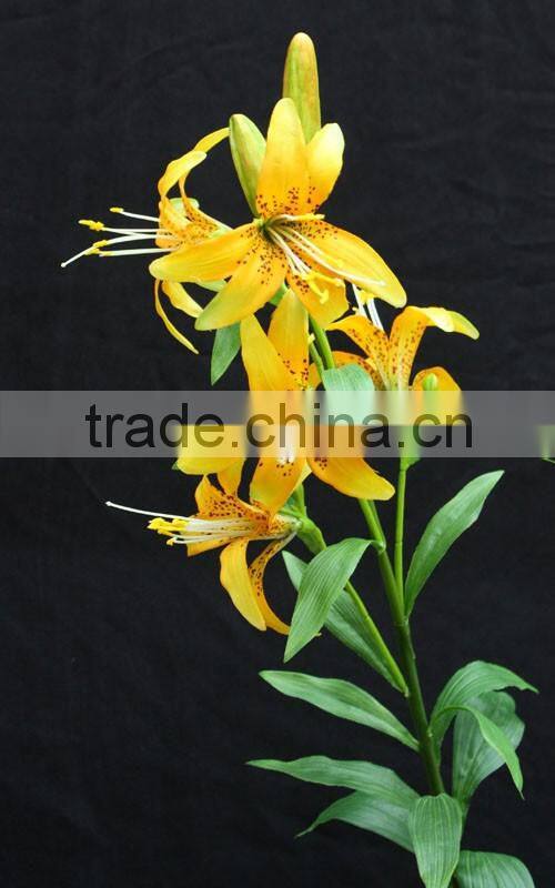 High quality artifiical fabric lily flowers making with glue