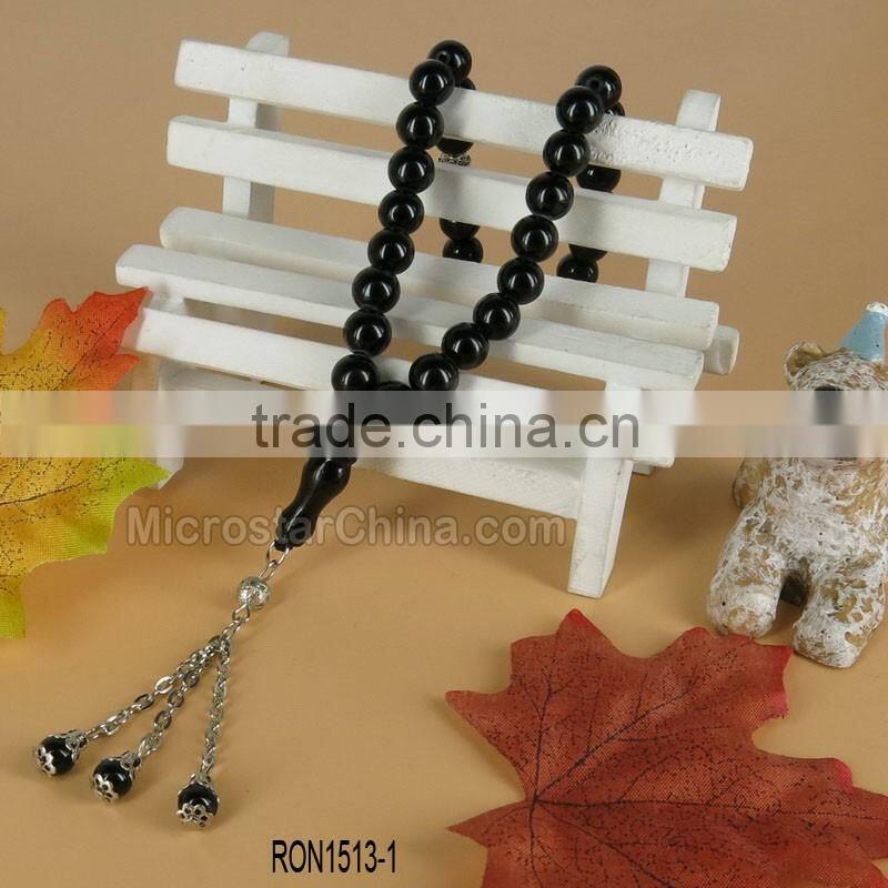 Imitation Black Jasper Arabic Ya Allah Written Prayer Beads
