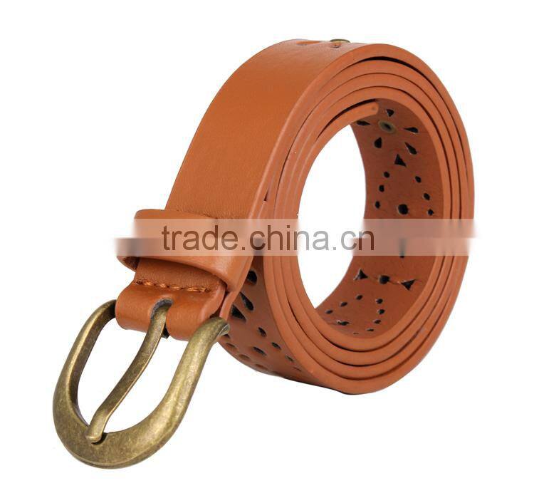 Brown Rivet Studded Belt For Female Leather SWF-15062934