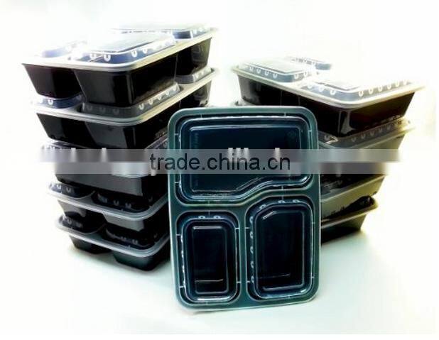 Lunch Box Bento Food Storage Container - with 3 Compartments Meal Prep (Sets of 10) by Enzo offers a Green No BPA, BPS Free, Re