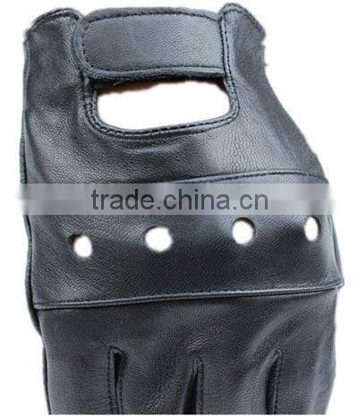 half finger leather driving gloves