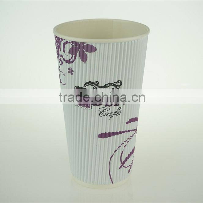Disposable 16oz Hot Drink Ripple Wall Paper Cups